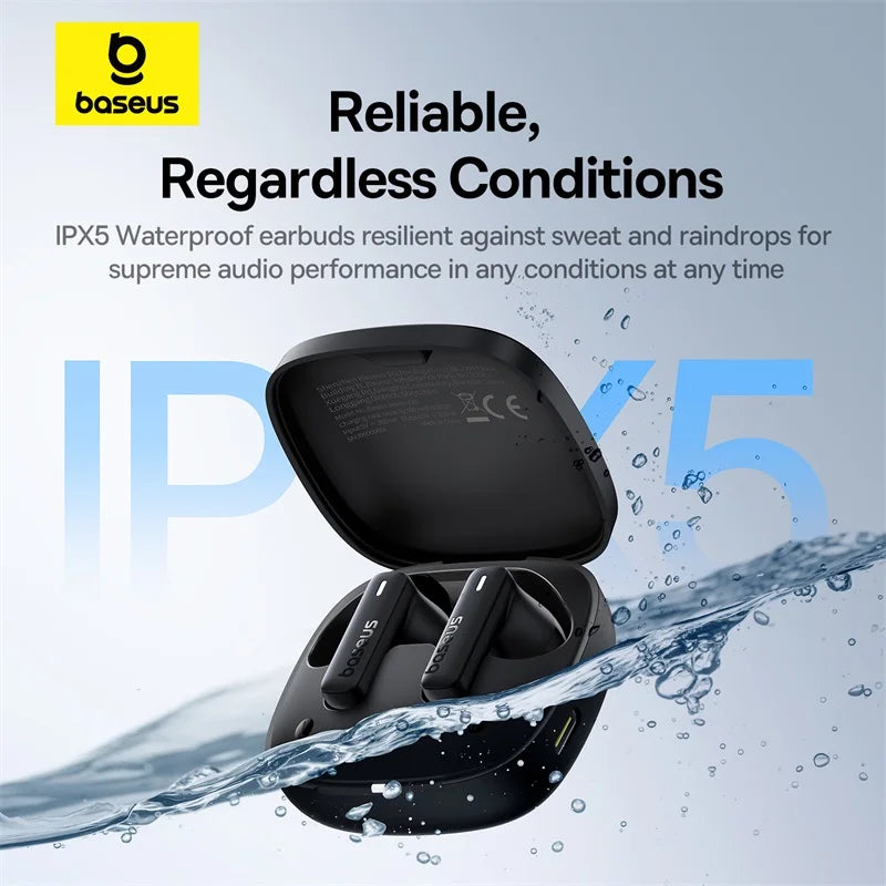 Baseus Bowie E19 True Wireless Earphones 12mm Drivers With Big Bass Bluetooth 5.3 33H Long Playtime IPX5 Waterproof Earbuds