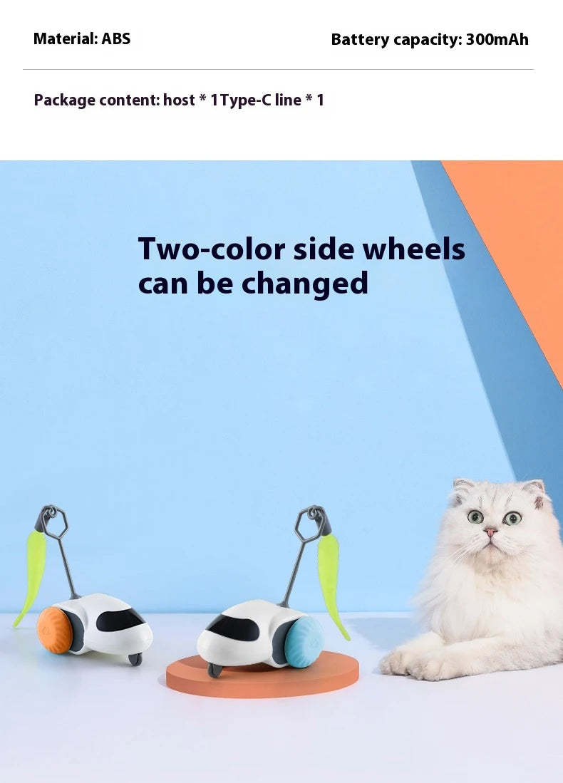 Smart Interactive Cat Toy Car Auto-Running Vehicle with Obstacle Detection for Indoor Cats