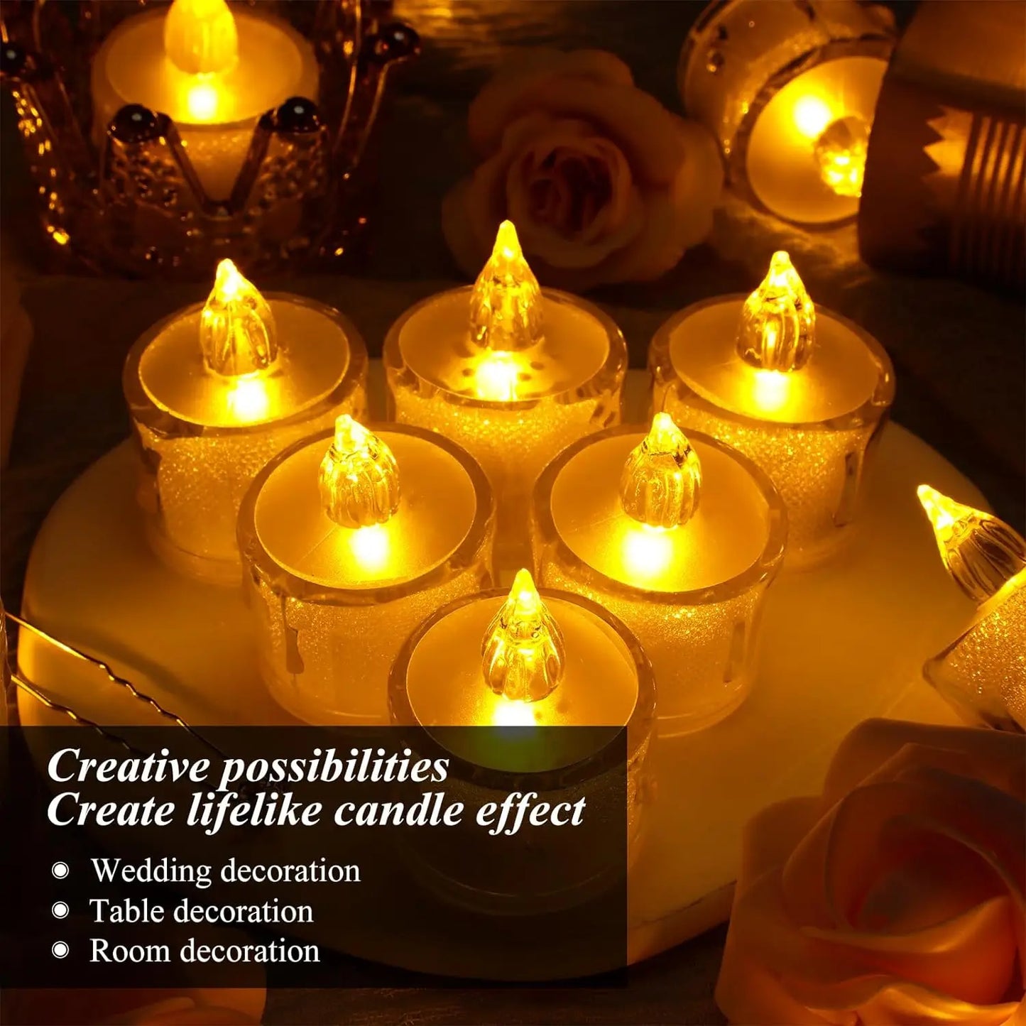 Flameless LED Heart-Shaped Tealight Candles for Home Wedding and Christmas Decoration Battery-Powered Safe Glow