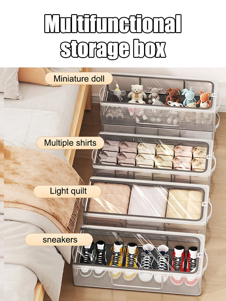 1PC Pvc Shoe Basket Bed Bottom Shoe Storage Box Dust-Proof Transparent Organizer