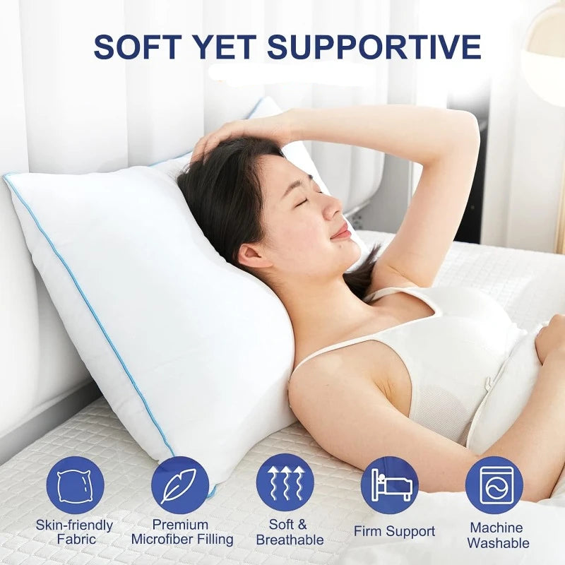 Pillows Standard Size Set of 2 Cooling Luxury Fill for All Sleepers