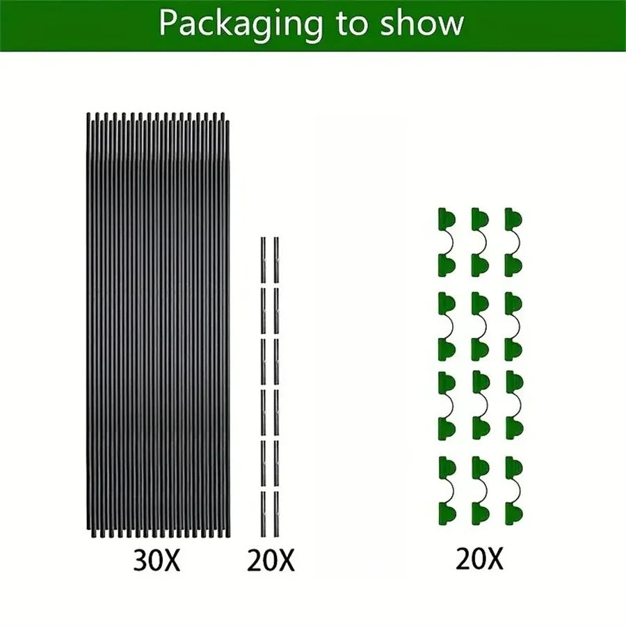 Greenhouse Hoops Garden Frame Set 18pcs or 30pcs Durable Tunnel Support for Stable Gardening Plant Protection