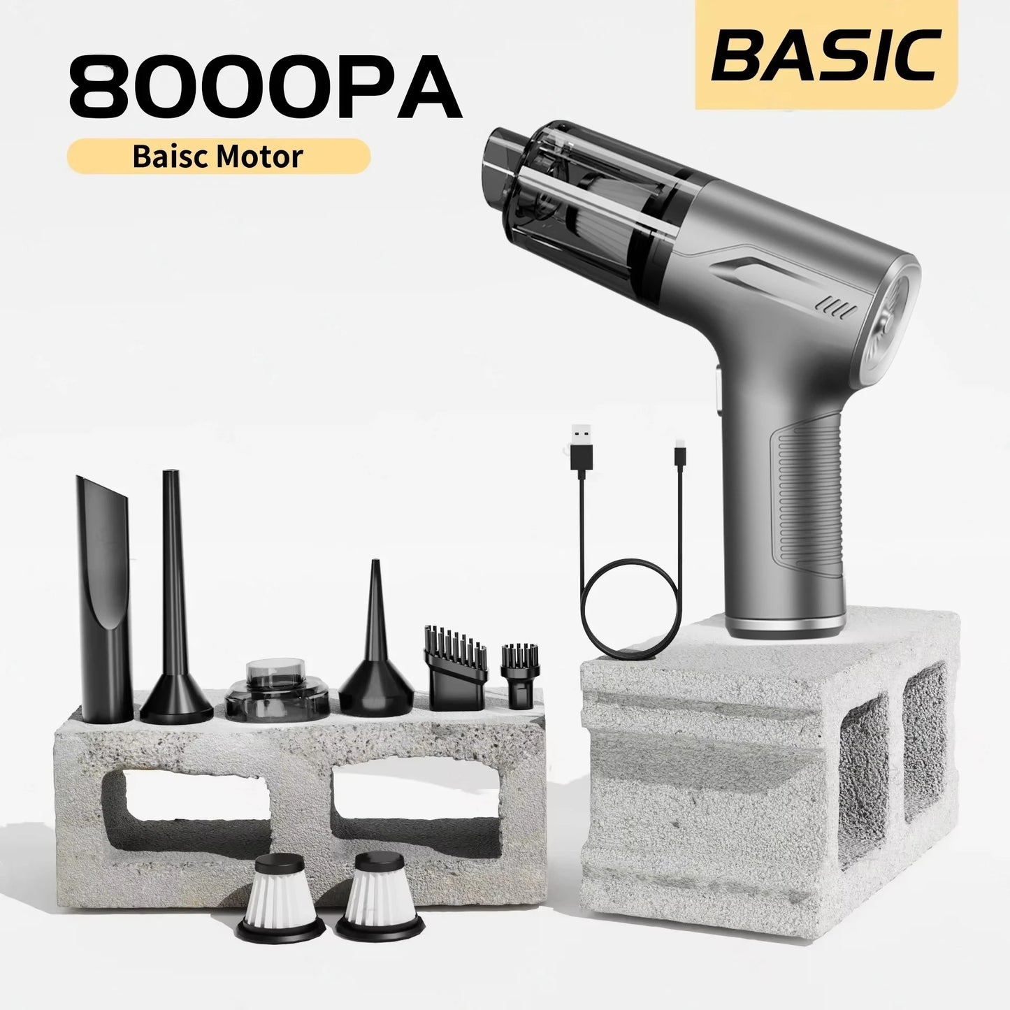 CENRR 98000PA Car Vacuum Cleaner Portable Wireless Strong Suction