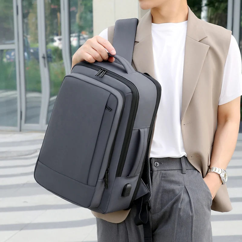 Rilibegan Men Travel Backpack Oxford Big Capacity USB Charge