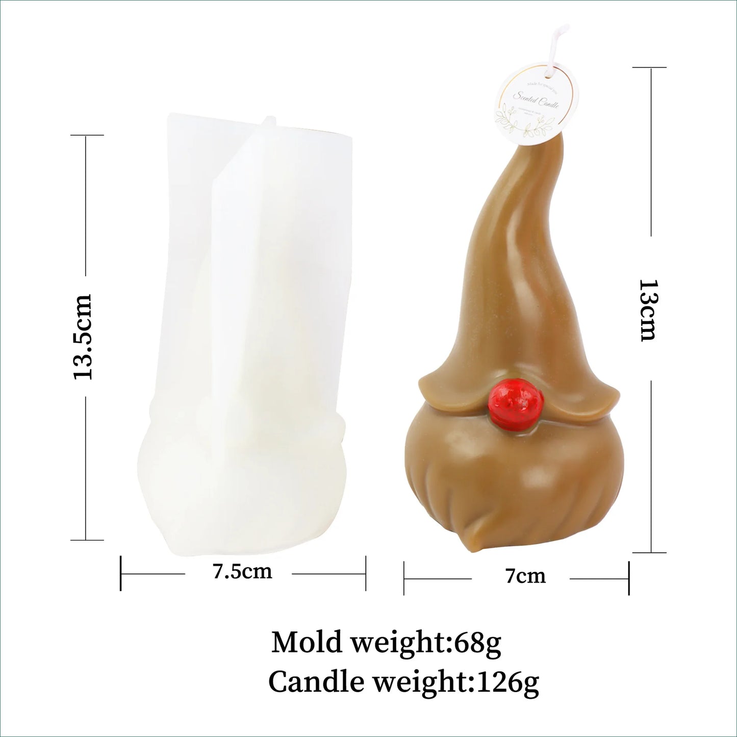 3D Christmas Tree Candle Silicone Mold DIY Kit for Holiday Gifts