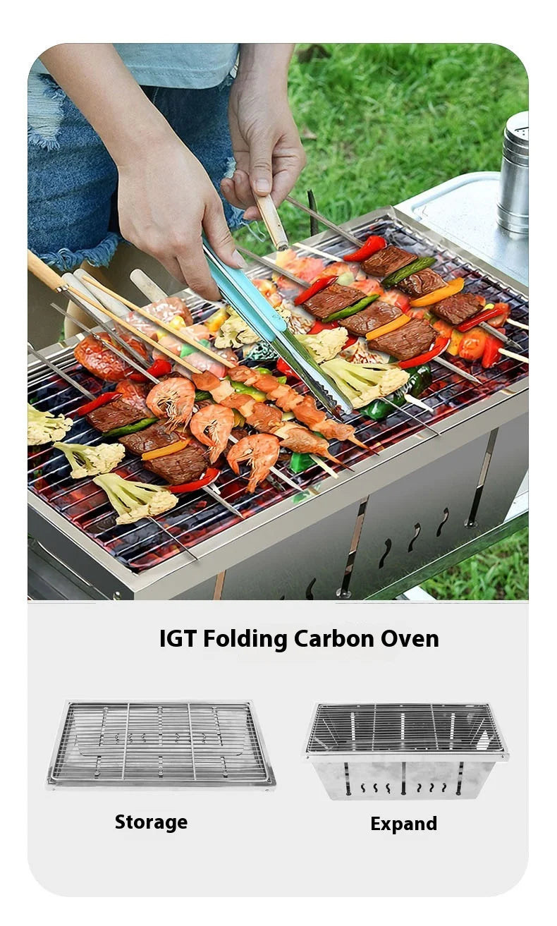 Lohascamping Camping Table IGT Folding Adjustable BBQ Table