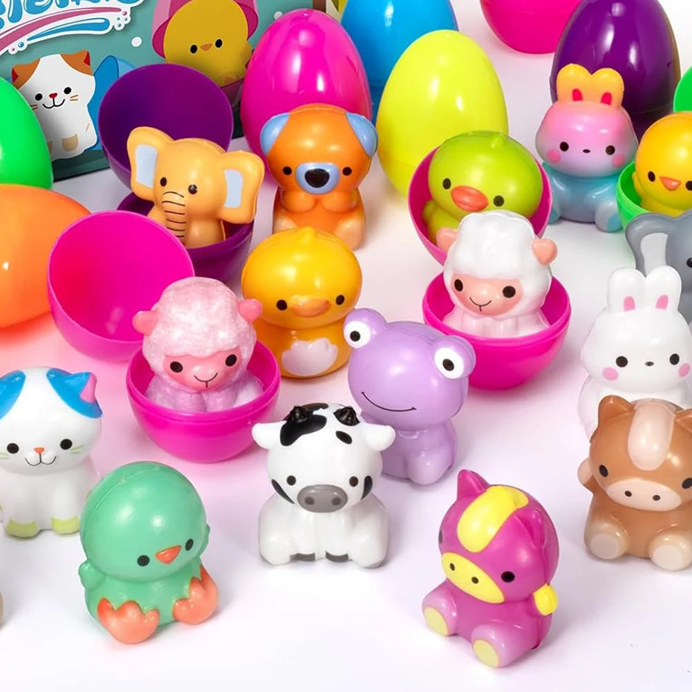12/20/24/48Pcs Prefilled Easter Eggs with Plush Toys for Kids
