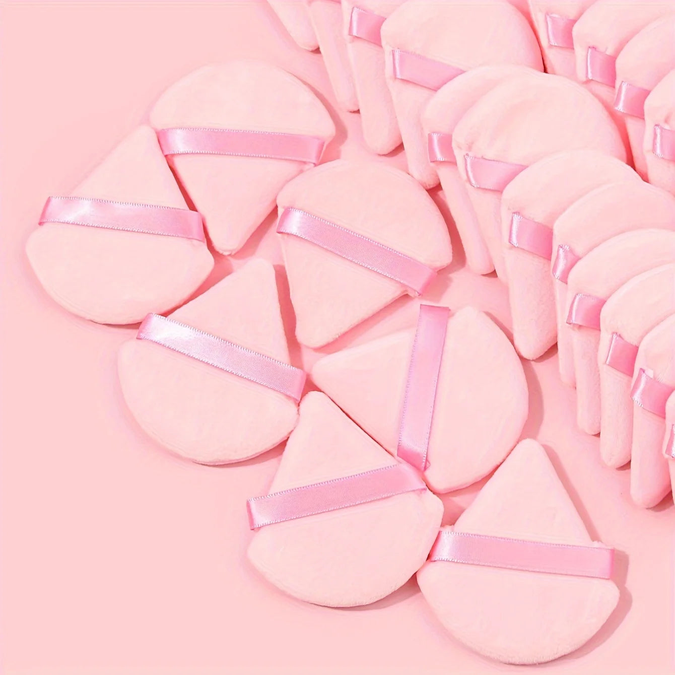 100 Pieces Triangle Powder Puff Set for Loose Powder and Liquid Cosmetics Soft Plush Makeup Application Tool
