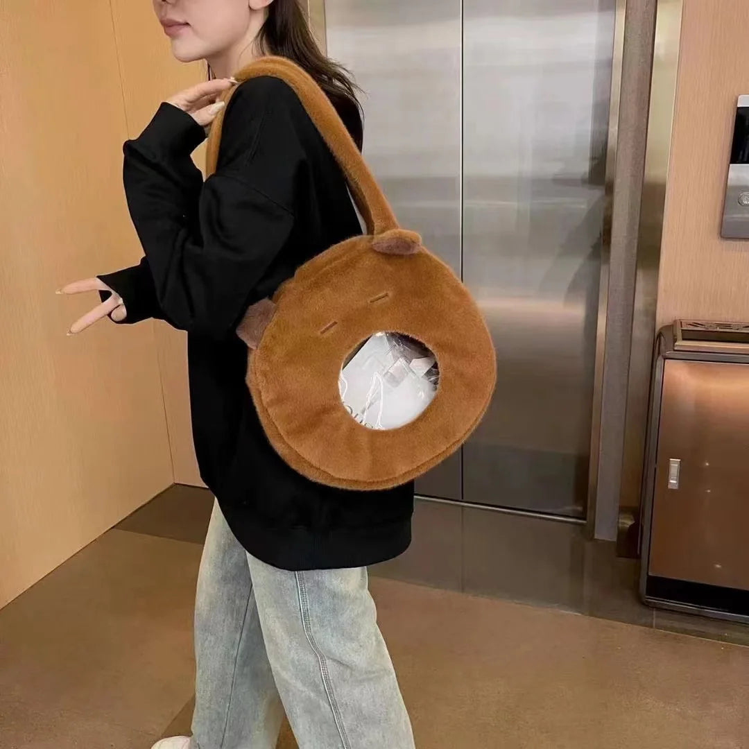 Capybara Plush Backpack Kawaii Fashion Mini Knapsack Bag