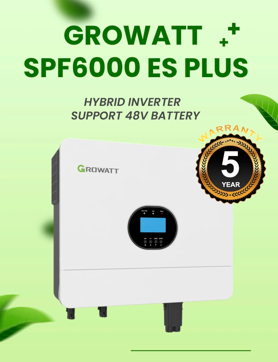 Growatt 6KW Off Grid Inverter SPF 6000 ES Plus WiFi Hybrid