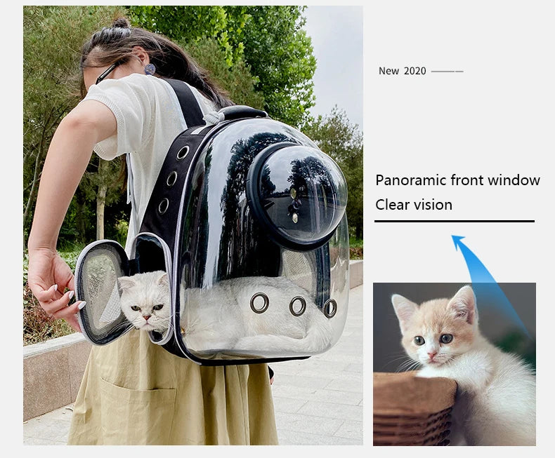 Breathable Transparent Pet Cat Carrying Bag Space Backpack