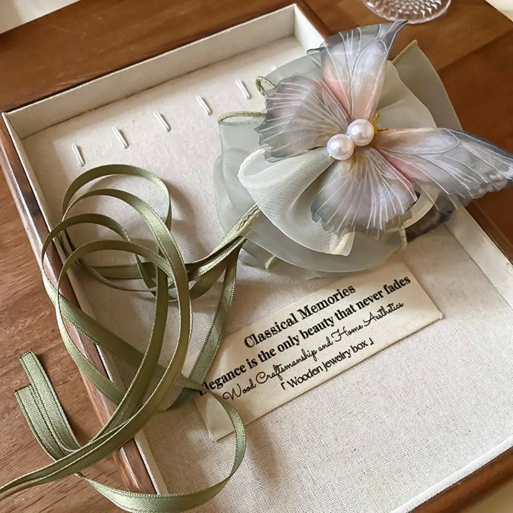 Fashion Mesh Butterfly Hair Claw Ribbon Bowknot Shark Clip Women