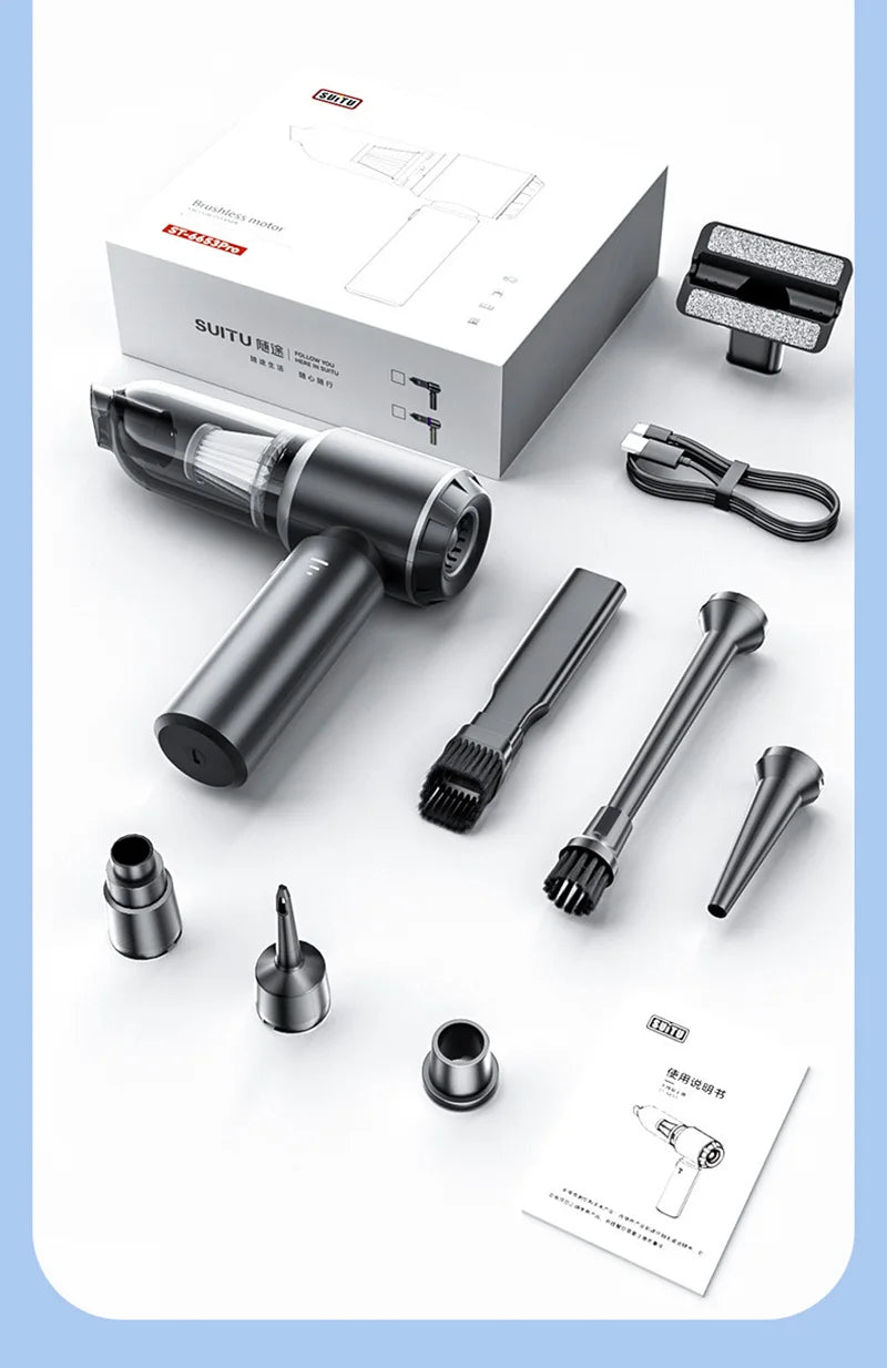 Car Vacuum Cleaner 360000Pa Mini Wireless Handheld