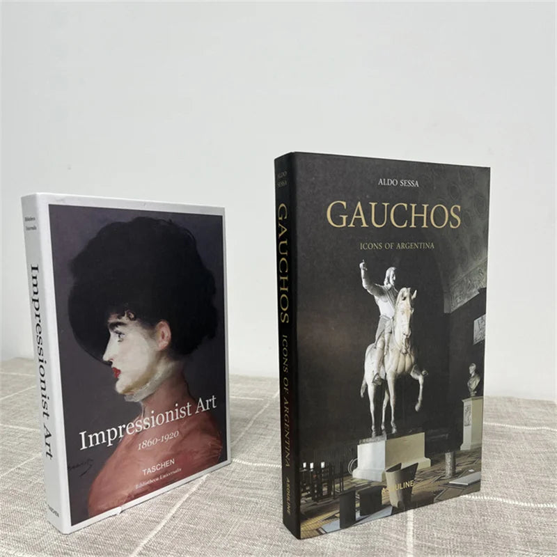 2 Piece Luxury Fake Book Decoration Set for Home and Cafe Decor Vintage Style Ornaments for Study and Club