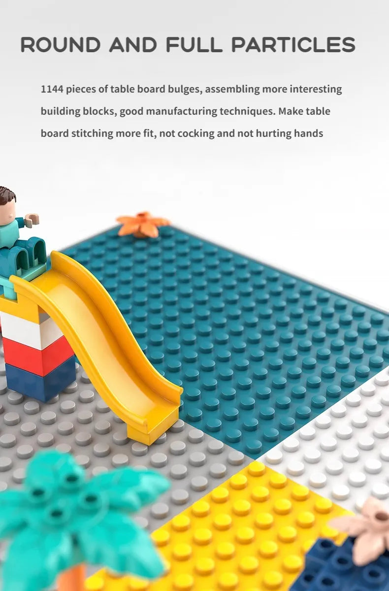 ToylinX Kids Building Blocks Activity Table and Chairs Set Creative Play Desk for Toddlers and Children