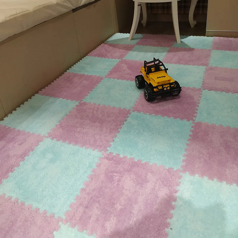 Soft Plush Baby Play Mat Puzzle Foam Carpet 30x30x1CM for Kids Room Safe and Comfortable Play Environment