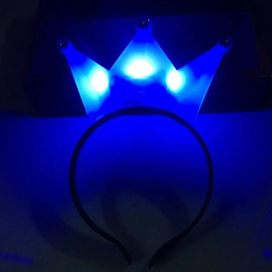 LED Princess Crown Headbands 6/12pcs Light Up Tiaras for Weddings and Parties Flashing Hair Hoops