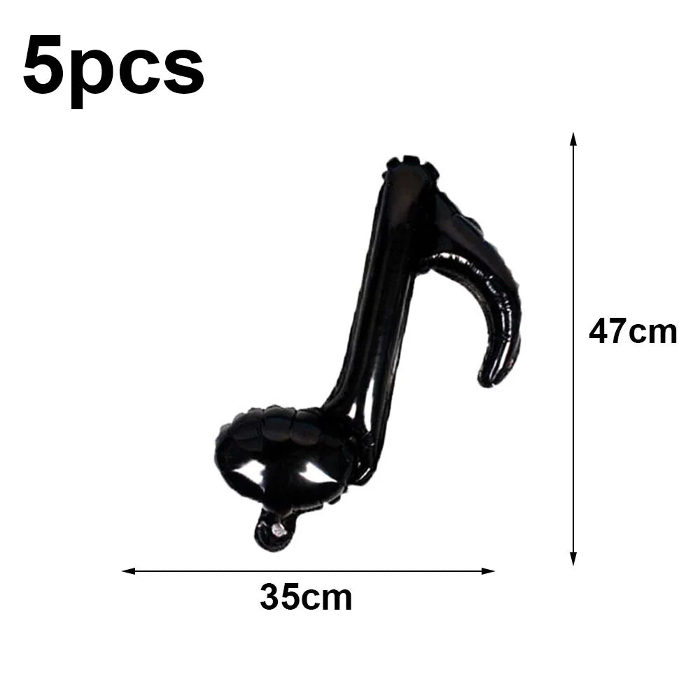 5 Piece PVC Musical Instrument Inflatable Balloon Set with Guitar and Microphone for Kids Birthday and Retro Party Decorations