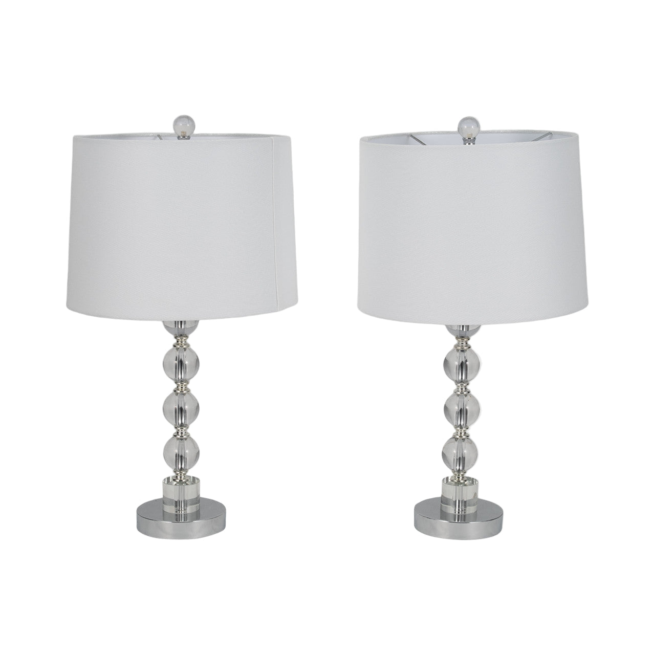 Sagebrook Home 22" Crystal Table Lamp (2-Pieces) - Silver
