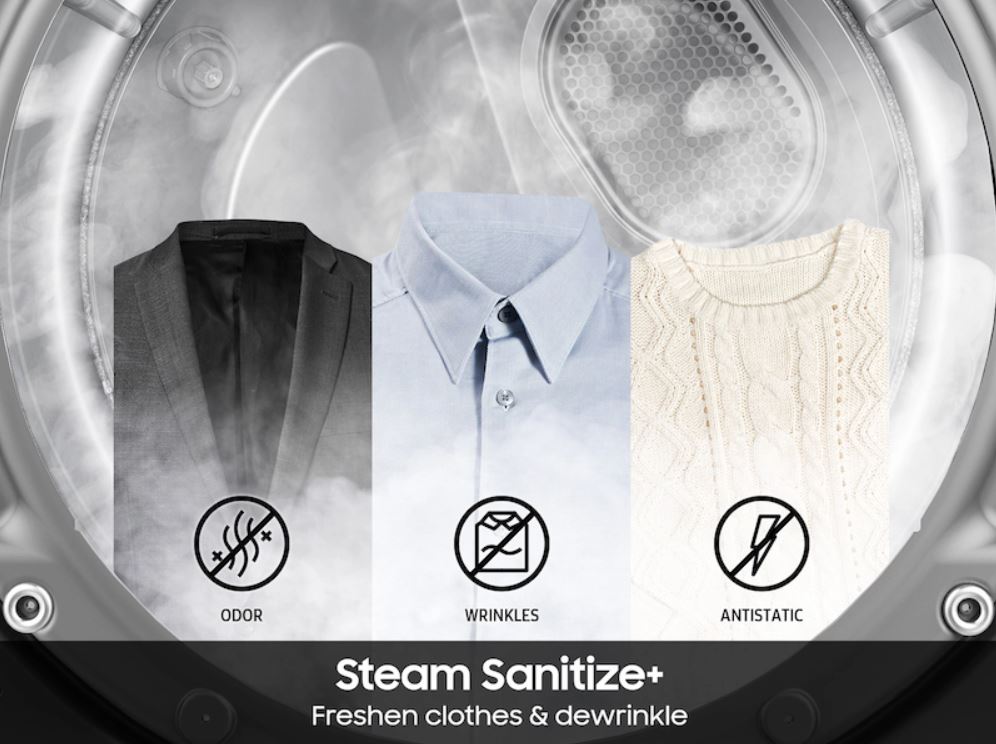 Samsung DVG50BG8300 7.5 Cu. Ft. Stackable Smart Gas Dryer with Steam and Sensor Dry