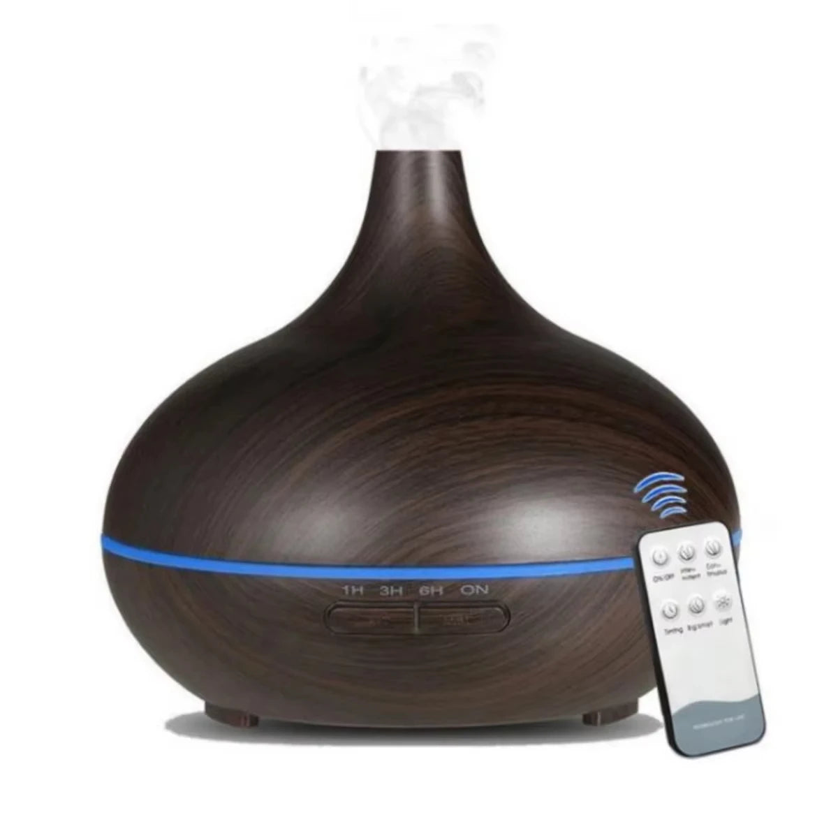Air Humidifier Aromatherapy Essential Oil Diffuser 500ml Wood Grain Ultrasonic Remote Control 7 Color Lights