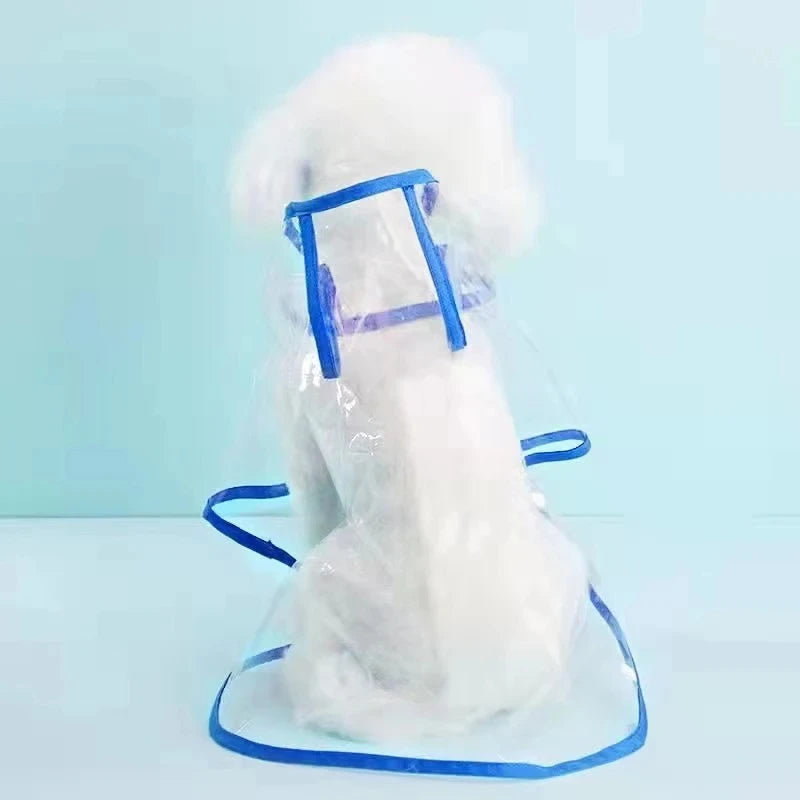 Transparent Pet Dog Puppy Raincoat Hooded Waterproof Jacket