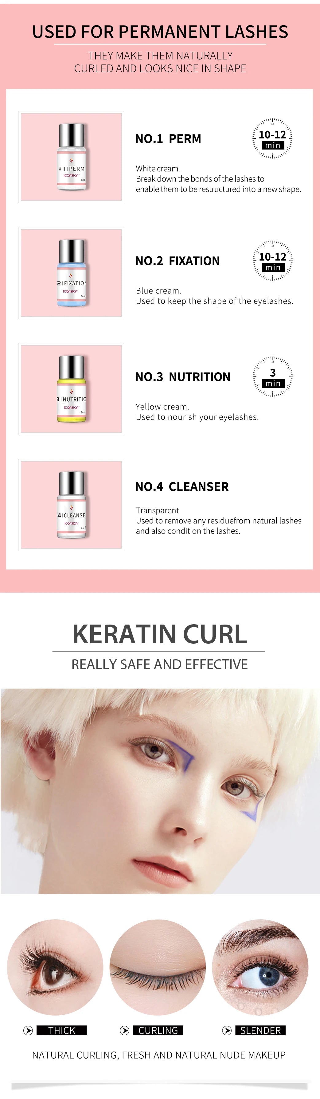 Iconsign Lash Lift Kit Upgrade Version Long Lasting Eyelash Perm Enhancer Lasts 6 to 8 Weeks Calia Makeup Tools