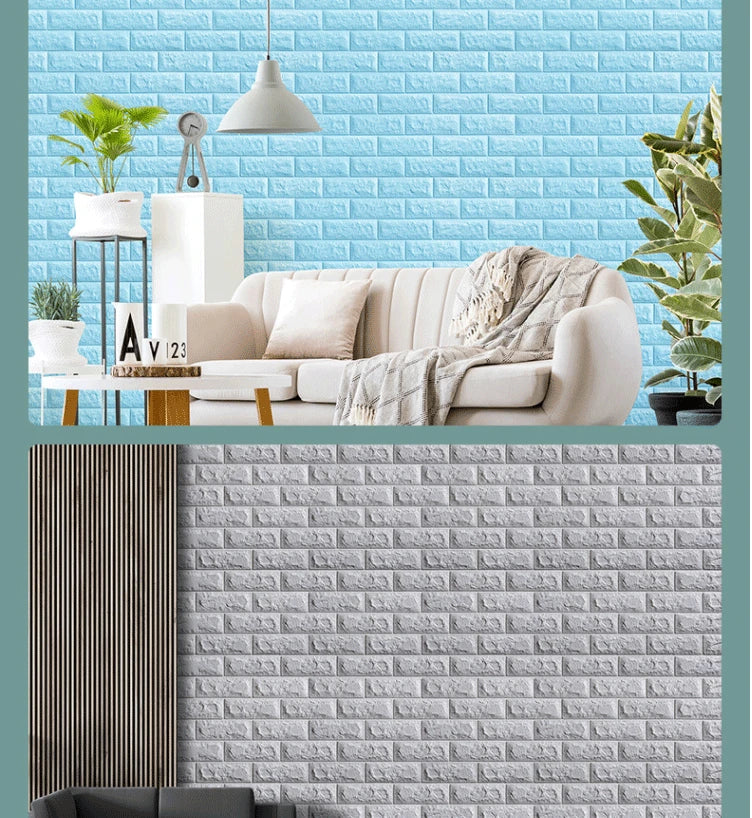 70cm*2m 3D Soft Foam Brick Wallpaper Roll Self Adhesive Decor