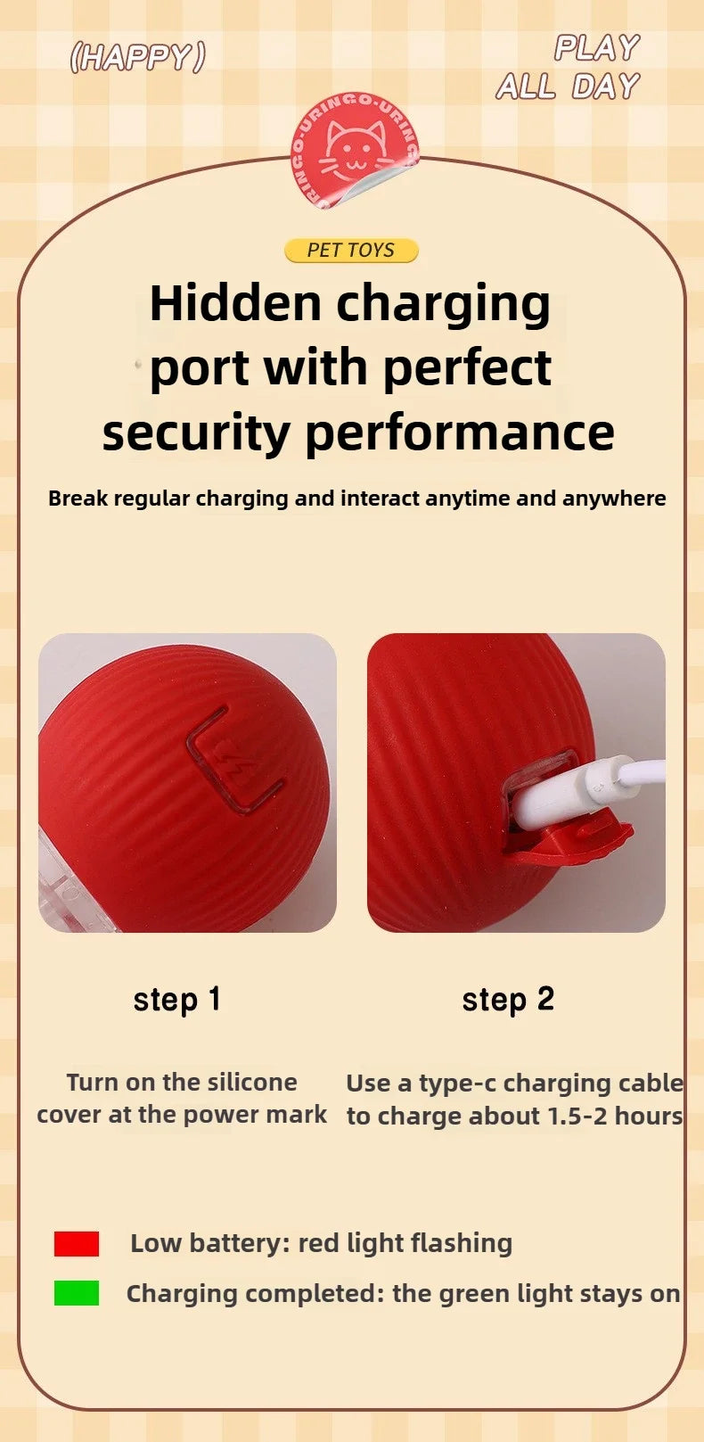 Cat Toys Interactive Ball Electronic Automatic Rolling Magic Ball