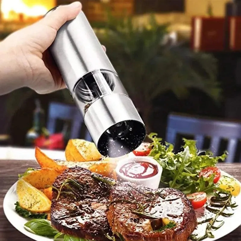 Stainless Steel Electric Pepper Grinder for Spices and Sea Salt