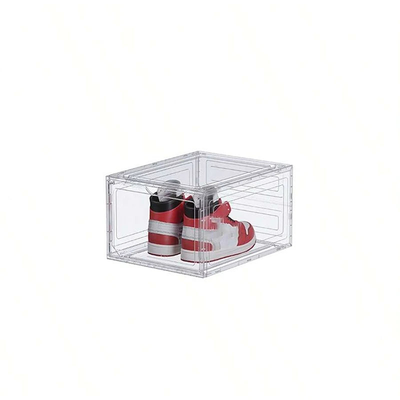 1/10pcs Clear Plastic Shoe Display Case and Hat Organizers with Magnetic Door Waterproof Storage Solution