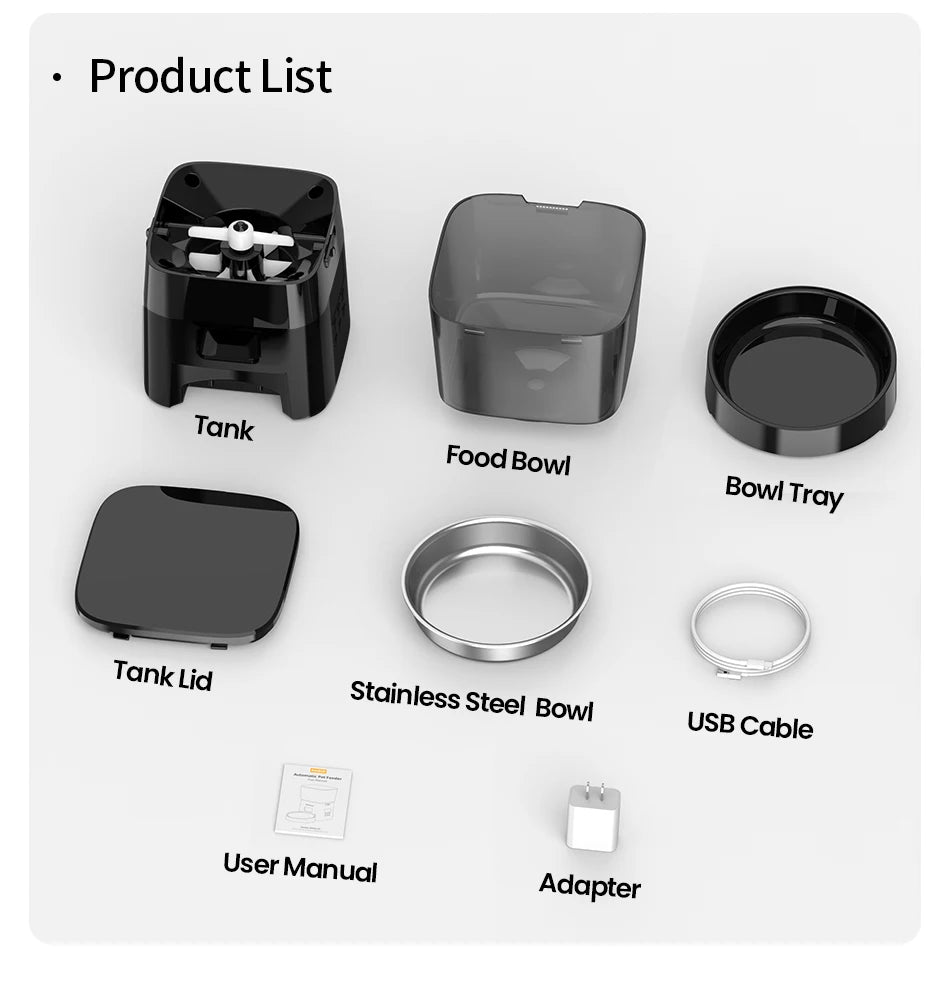 ROJECO Automatic Pet Feeder Auto Cat Food Dispenser Smart Control