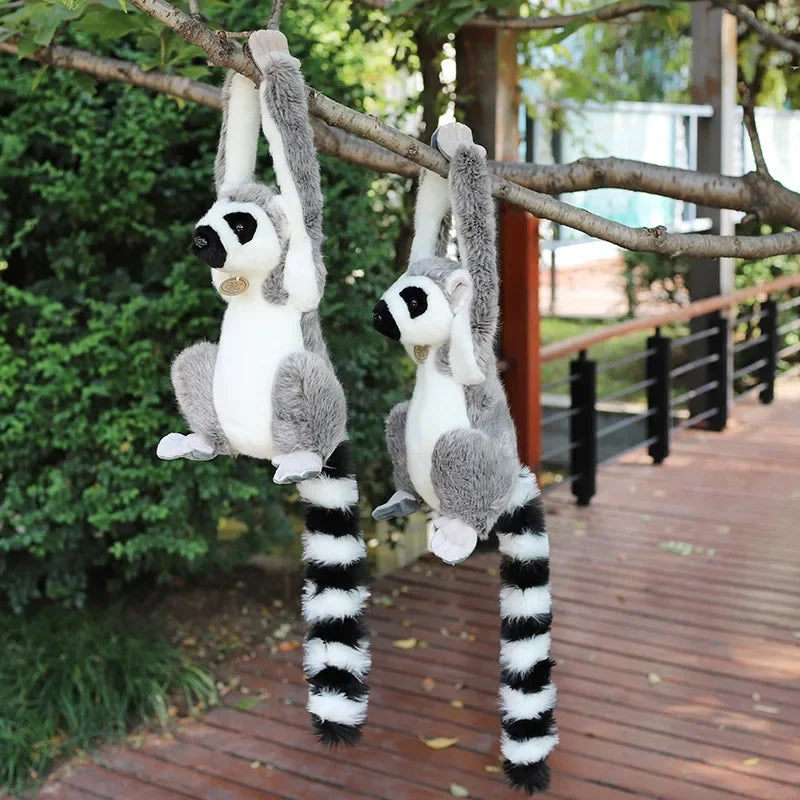 28cm Wild Lemur Plush Stuffed Animal Toy with Short and Long Arms for Kids and Adults
