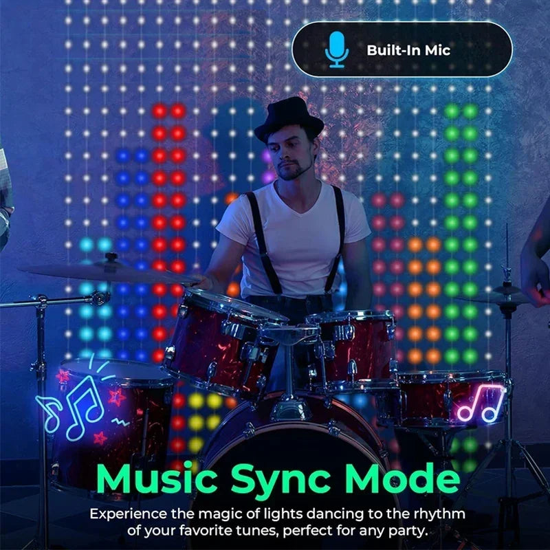 Smart Curtain Lights Bluetooth App Control RGB LED String Waterproof Fairy Light USB DIY Text Display for Party Decor