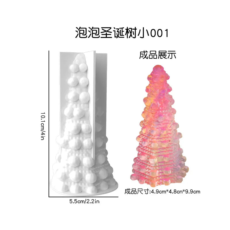 3D Christmas Tree Candle Silicone Mold DIY Kit for Holiday Gifts