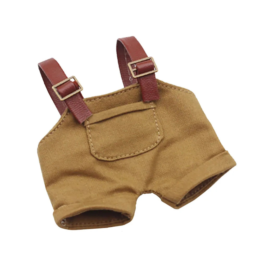 17cm Mini Doll's Clothes Outfit Accessories For Labubu V1 V2 Striped Overalls Hats Glasses Shoes Gift Set