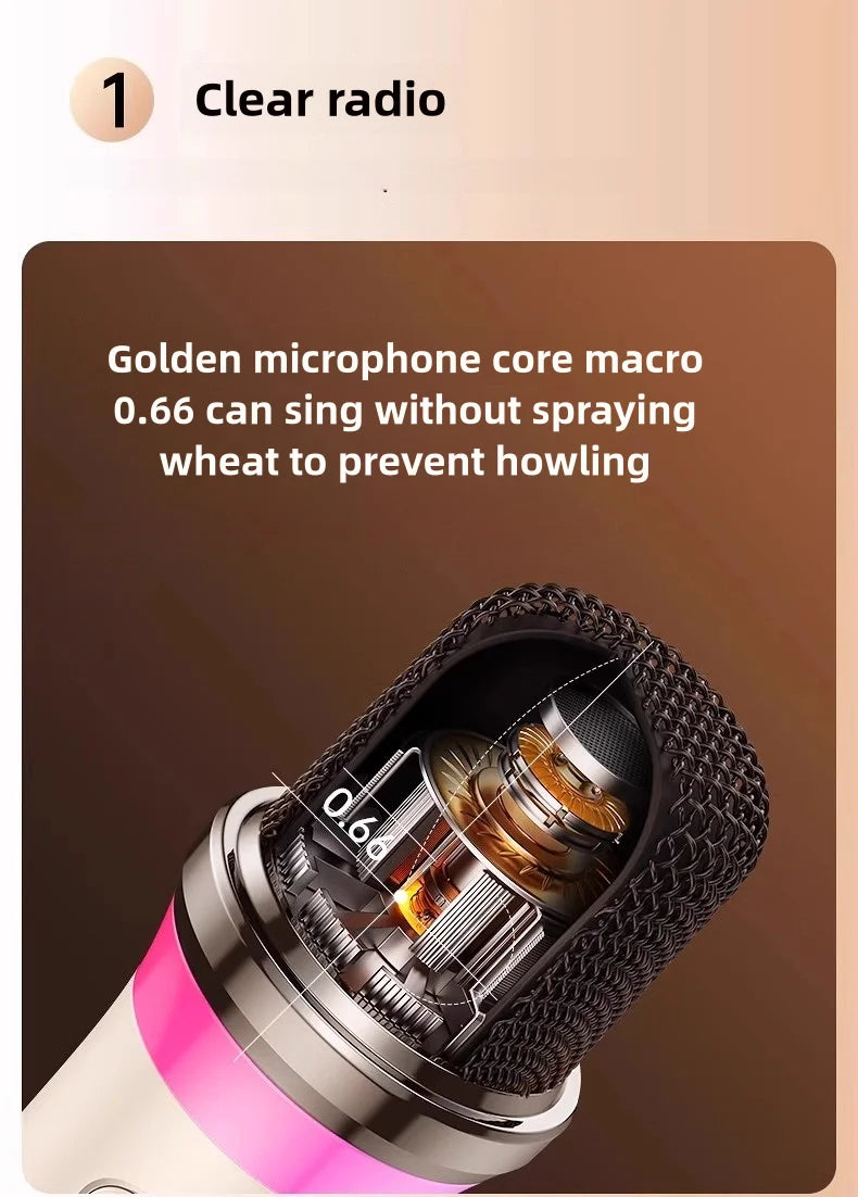 Kinglucky K26 Portable Karaoke Machine with Wireless Microphones for Home Family Fun and Children's Parties