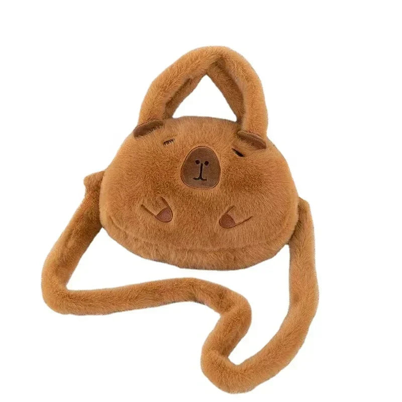 Strawberry Hat Capybara Plush Toy Backpack for Kids