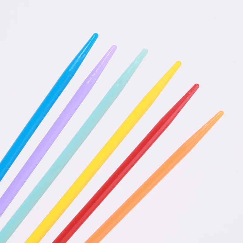 30 PCs Mixed Color Plastic Knitting Needles Crochet Hooks for DIY Sweater Weaving Tools