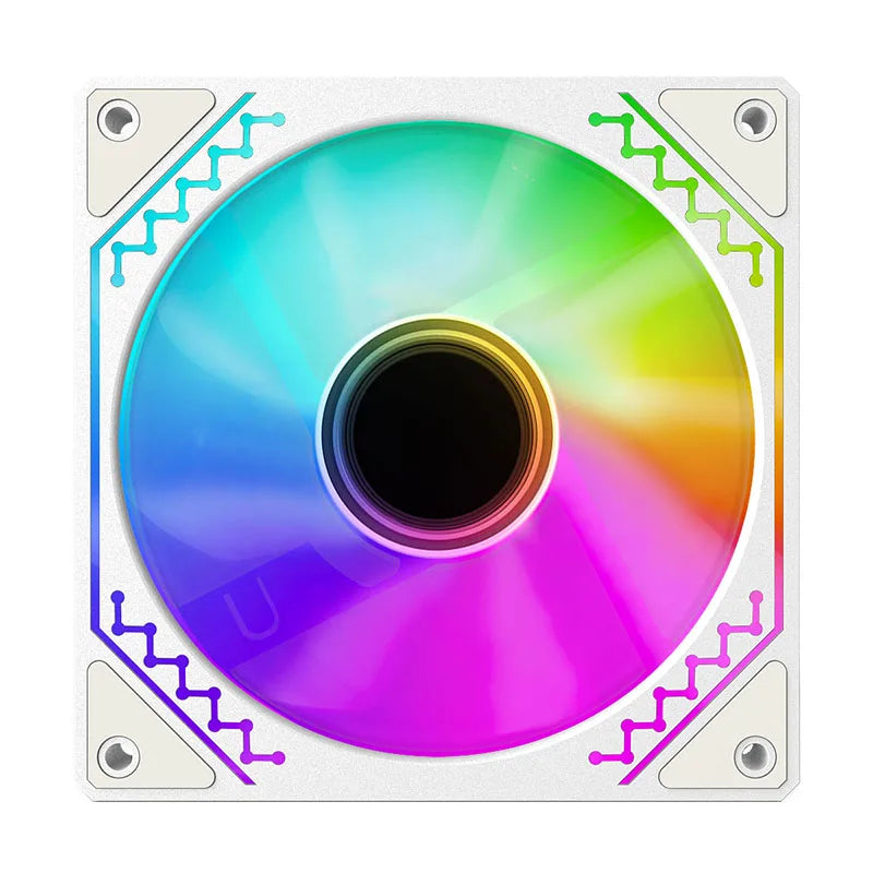 Ventilador para caja de PC TEUCER Prism12025 de 120 mm, 5 V, 3 pines, ARGB, efecto de luz de espejo cíclico, PWM, 800 a 2000 RPM, juego de 3 piezas