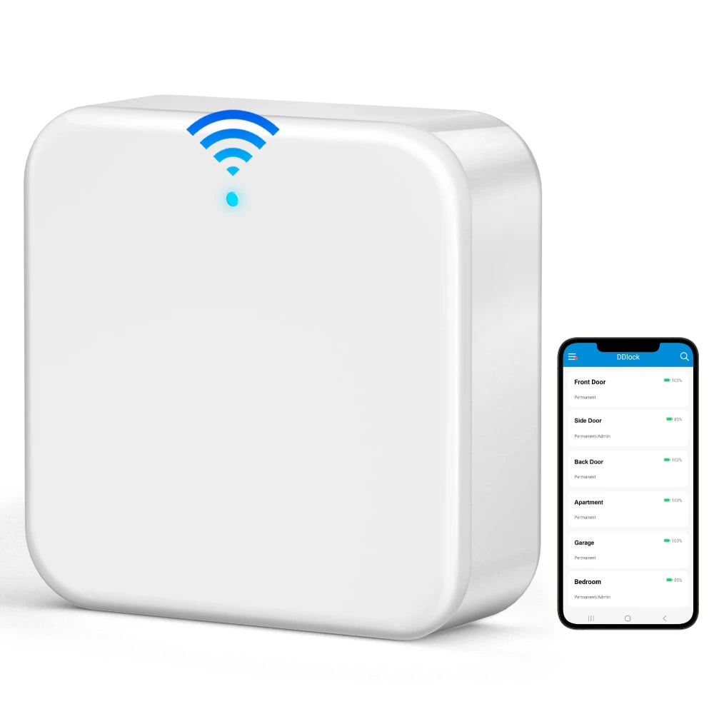 TTLOCK G2 WiFi Gateway Hub for Smart Door Lock Control with Remote Access and Voice Command Compatibility for Alexa and Google Home
