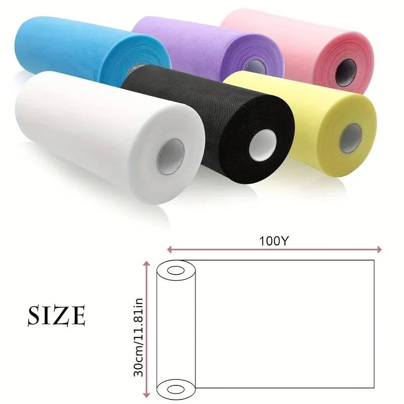 Tulle Fabric Roll 30cm x 91.4m High Quality Polyester for Christmas Gift Wrapping DIY Tutus Wedding Decorations and Craft Supplies