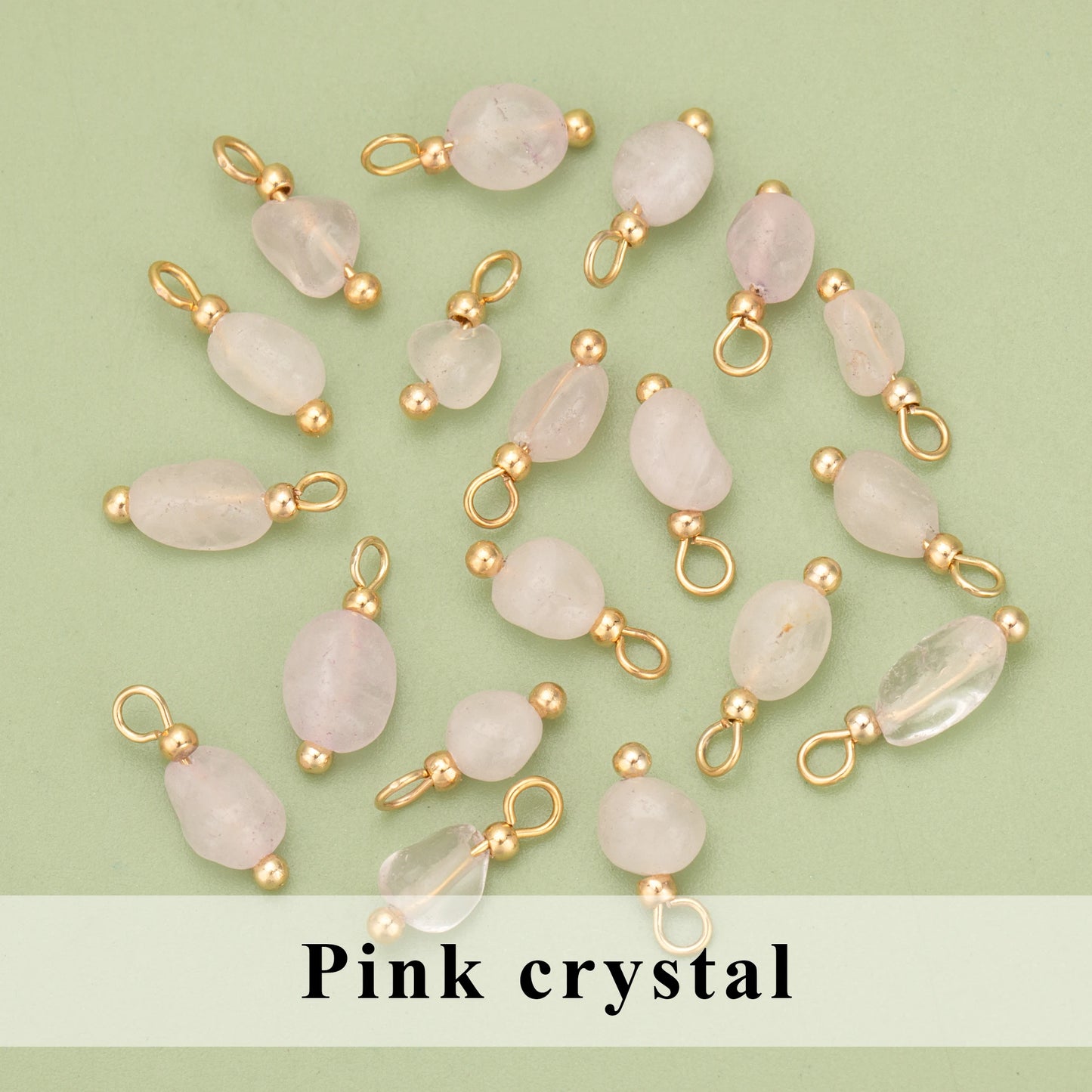 YEGUI C324S 20pcs Natural Stone Charms 18K Gold Plated