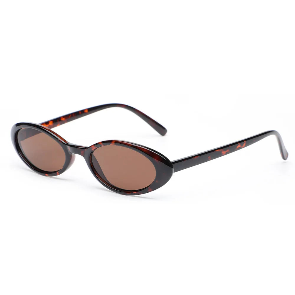 2024 New Sexy Women's Sunglasses Oval Leopard Brown Retro