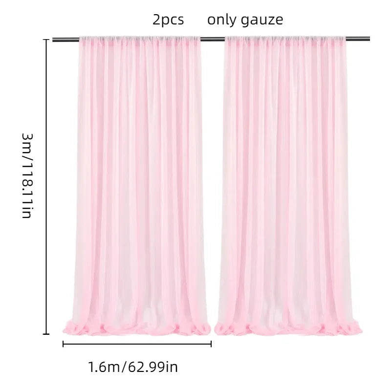 Tulle Backdrop Curtains Set of 2 Sheer Decorative Curtains for Birthday Parties Weddings and Photography