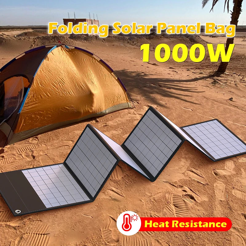 600W 1000W 18V Foldable Solar Panel Charger for Camping