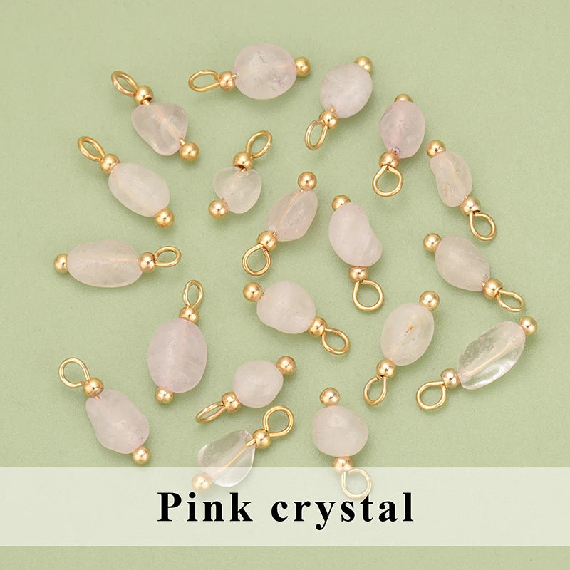 YEGUI C324S 20pcs Natural Stone Charms 18K Gold Plated