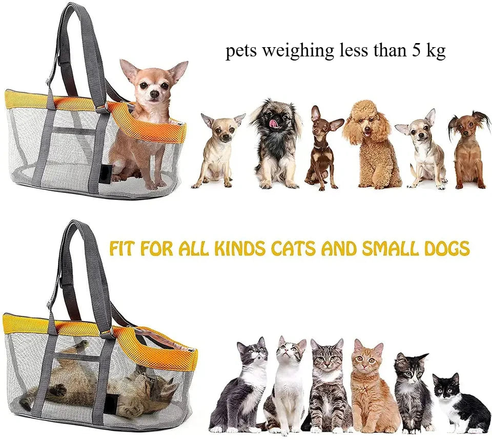 Pet Carrier Bags Mesh Foldable Pet Carrier Handbag Purse for Small Dogs Miniature Schnauzer Miniature Dogs Accessories