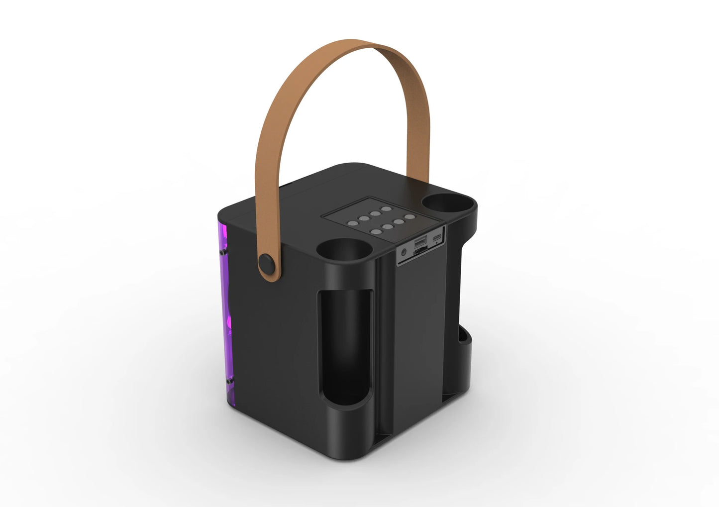 High Power Karaoke Bluetooth Speaker with 360 Stereo Surround Sound and RGB Rhythm Lights Wireless Subwoofer and Dual Microphones