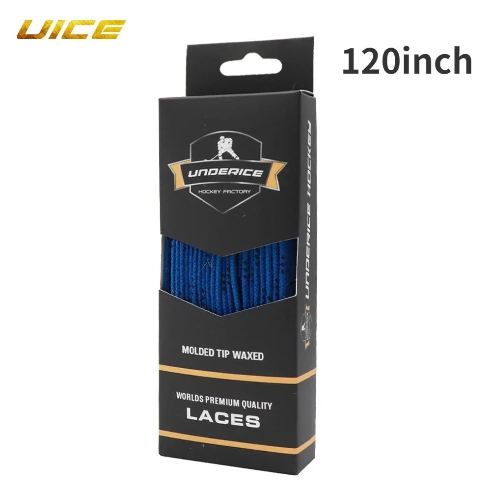 Ice Hockey Skate Laces 84-120inch Waxed Dual Layer Braid